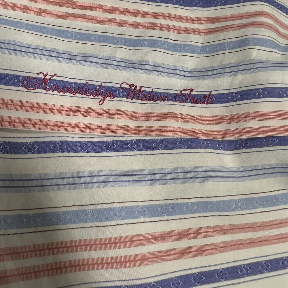 Robert Graham Blue Purple Striped Button Up Shirt Embroidered Cuffs Sz 39/15.5 - Picture 10 of 12